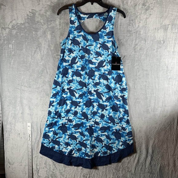 Cuddl Duds Other - Cuddl Duds Women's Pajama Dress S Ballet Nightgown Turtles Blue Pockets PJs NWT‎